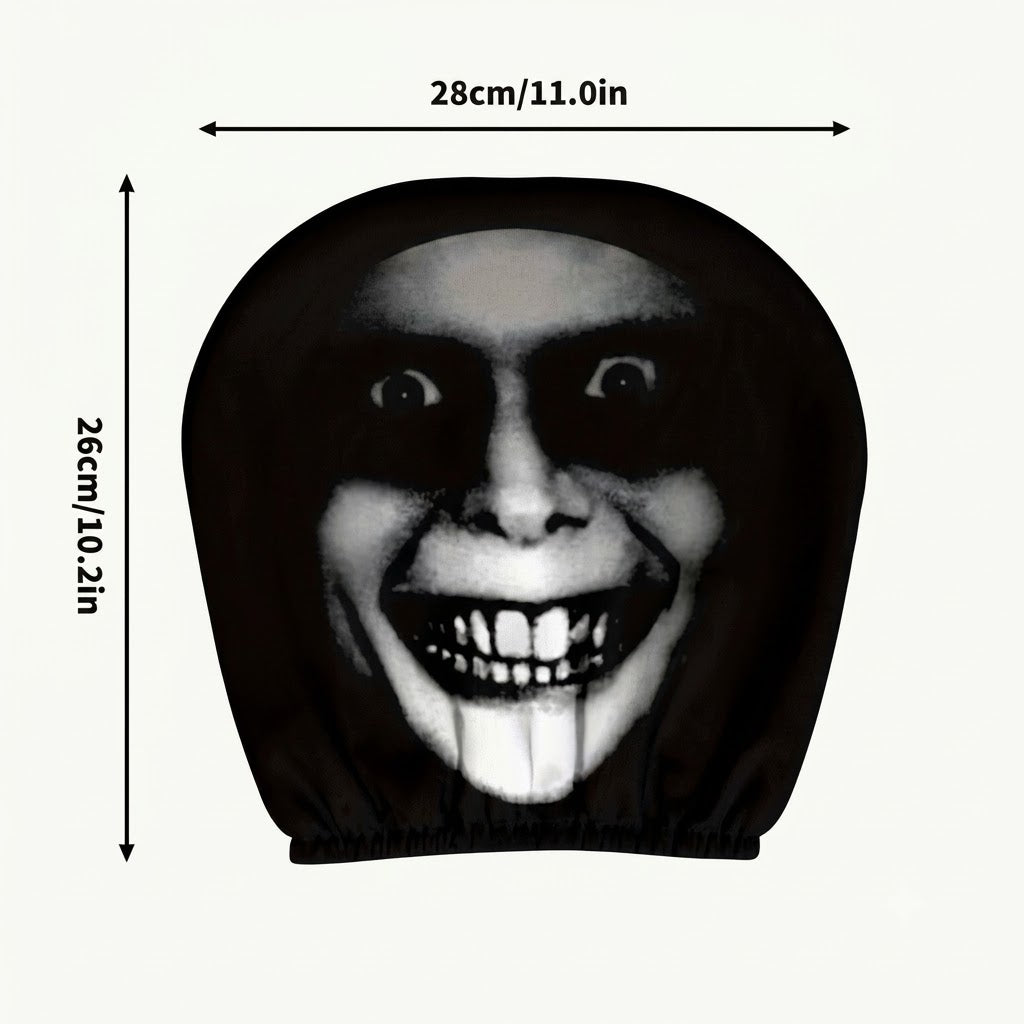 “Scary Face” Headrest Cover, Spooky-Style Stretchable Headrest Protector