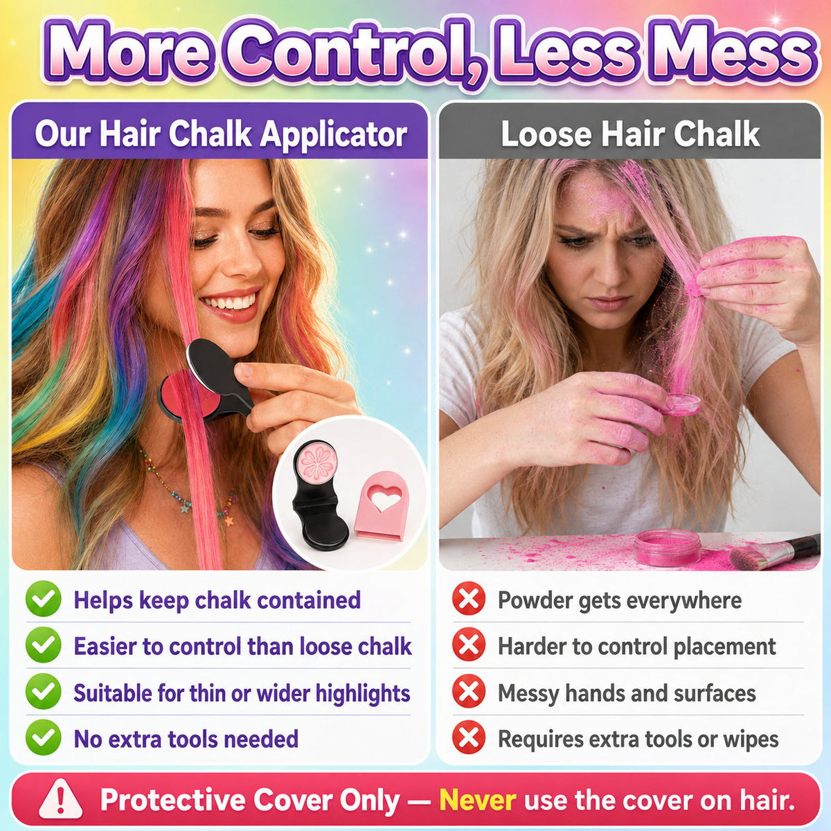 🌈 12-Color Washable Hair Chalk Set