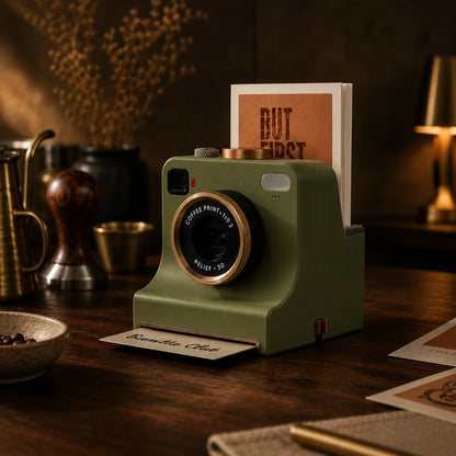 ☕📸 One-Touch Latte Art Camera – 3D Coffee Stencil Printer Kit for Custom Drink Designs ✨