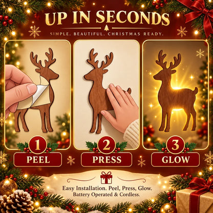🎄 LED Reindeer Wall Decorations - ✨Festive Christmas Lighting