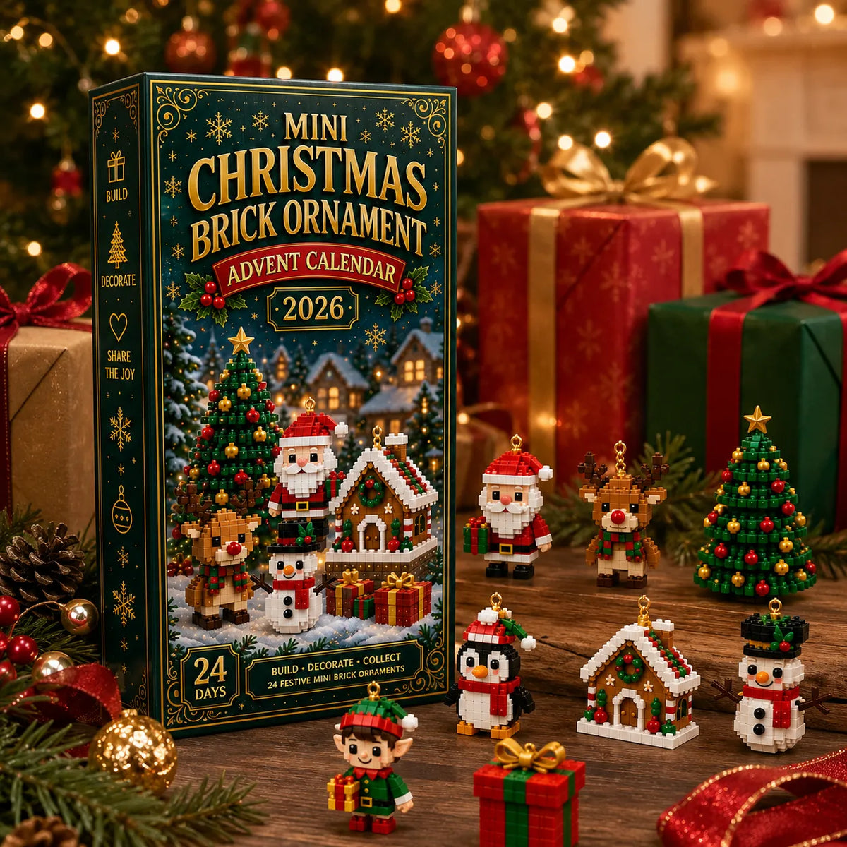 24-Day Christmas Brick Ornament Advent Calendar | 24 Buildable Holiday Designs 🎄🧱