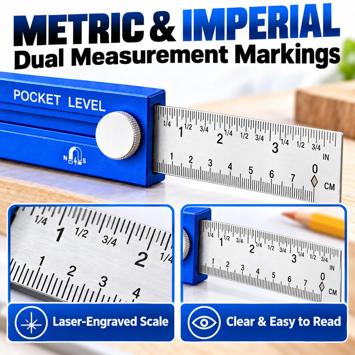 📏Multifunction Measuring Gauge & Level — ✨Measure, Align & Mark with Precision