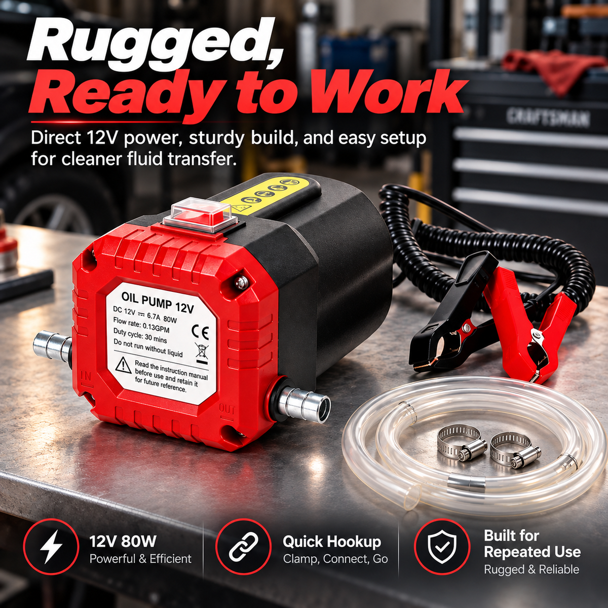 🔧 12V 80W Electric Oil Extractor Pump – Fast, Cleaner Oil Changes🔥