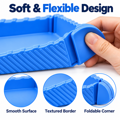 4-in-1 Foldable Silicone Tray – Food-Grade Magnetic Snack Container, Heat-Resistant Mat, Cutting Board & Organizer