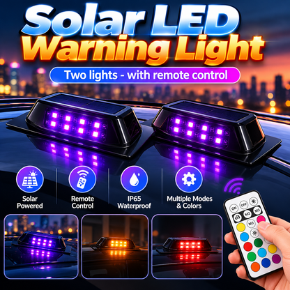 Solar LED Roof Warning Light for Cars with Remote Control
