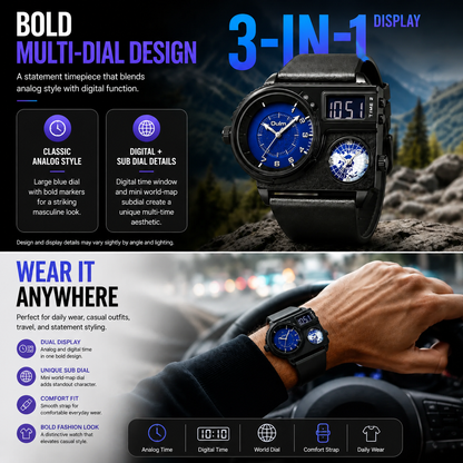 DESIGNED FOR GLOBAL THINKERS-Multi-Time Zone Watch