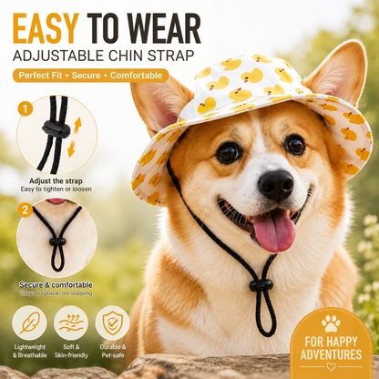 Adjustable Dog Hat Cute Print Cap for Puppies and Small Breeds