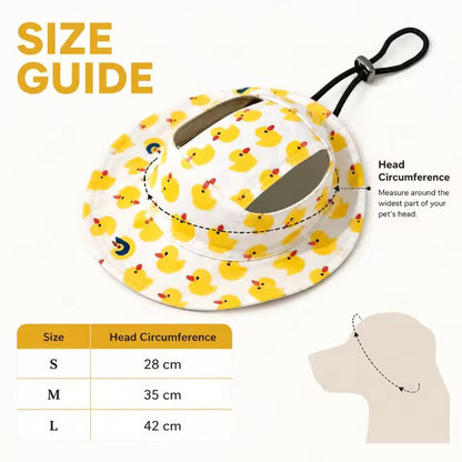 Adjustable Dog Hat Cute Print Cap for Puppies and Small Breeds
