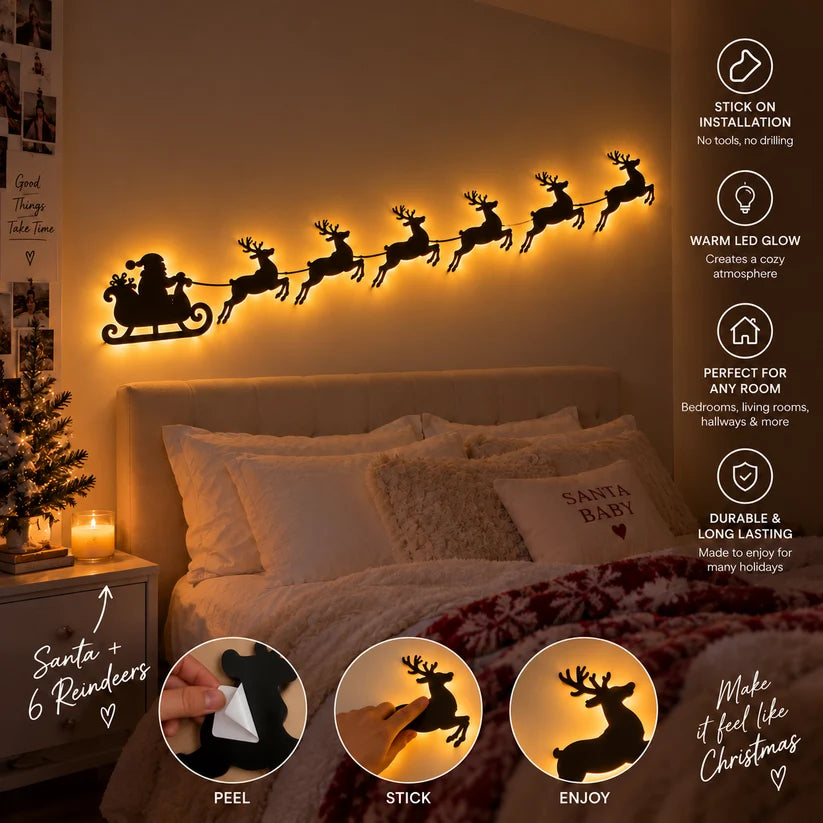 🎄 LED Reindeer Wall Decorations - ✨Festive Christmas Lighting