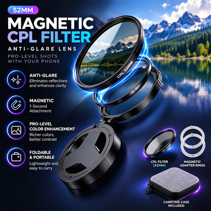Magnetic CPL, 52mm, Anti-Glare Lens, Black
