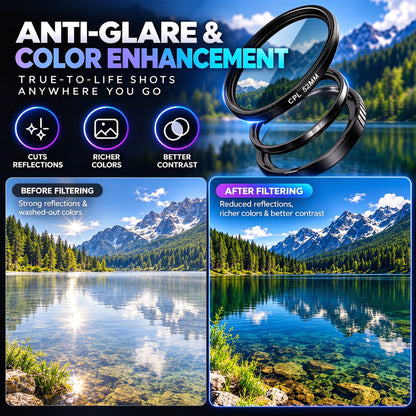 Magnetic CPL, 52mm, Anti-Glare Lens, Black