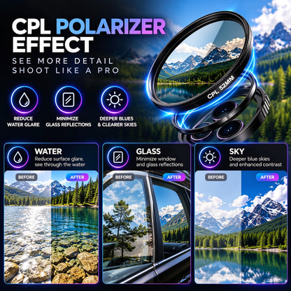 Magnetic CPL, 52mm, Anti-Glare Lens, Black