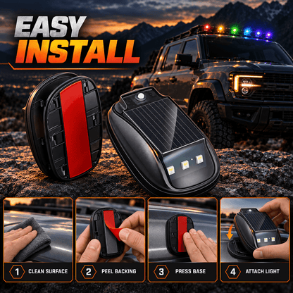 🔆Solar RGB Roof Lights 🌙with Wireless Remote, Waterproof Design & Easy Install