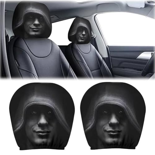 “Scary Face” Headrest Cover, Spooky-Style Stretchable Headrest Protector