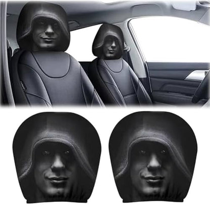 “Scary Face” Headrest Cover, Spooky-Style Stretchable Headrest Protector