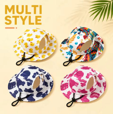 Adjustable Dog Hat Cute Print Cap for Puppies and Small Breeds