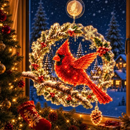 🎄 Light-Up Christmas Window Decoration – 8 Festive Suction-Cup Designs