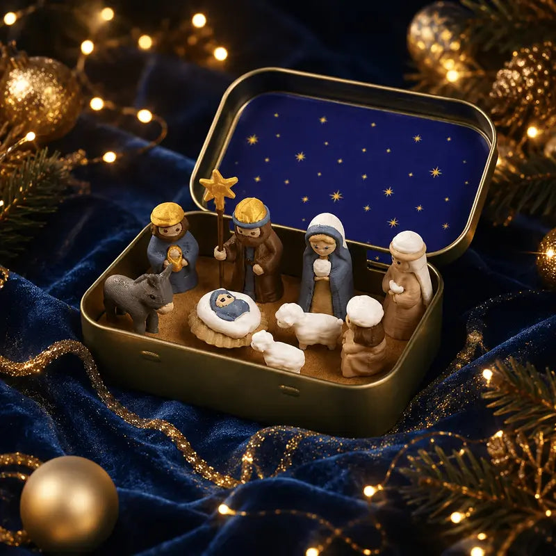 Home Supplies Pocket Mini Nativity Set, Plastic, Portable