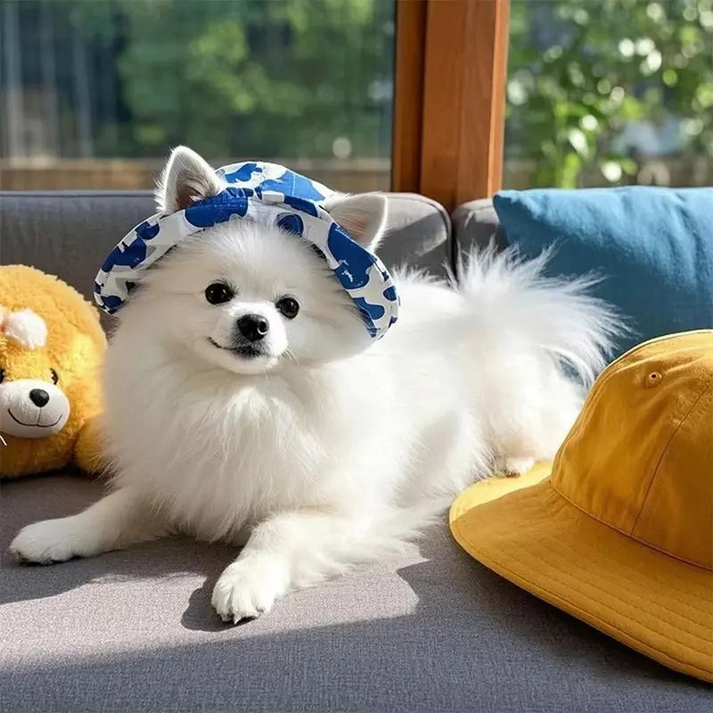 Adjustable Dog Hat Cute Print Cap for Puppies and Small Breeds
