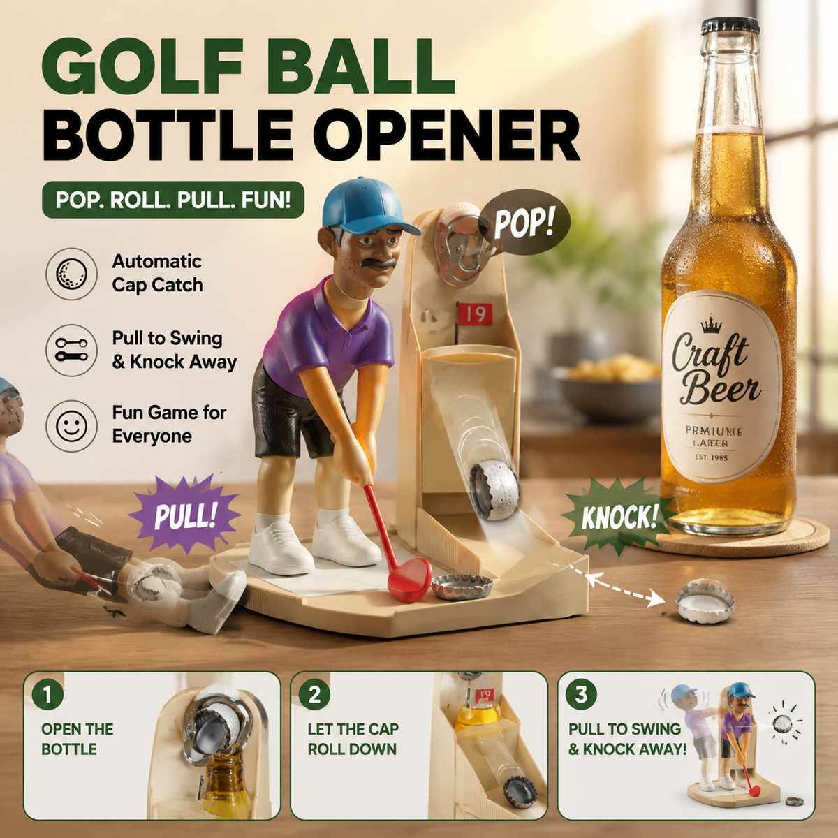 🏌️Novel Golf Ball-Shaped Bottle Opener