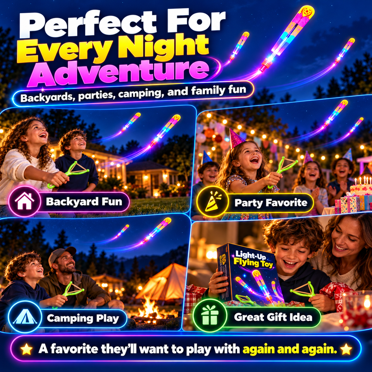 Illuminated Slingshot Flying Arrow