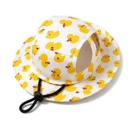 Adjustable Dog Hat Cute Print Cap for Puppies and Small Breeds