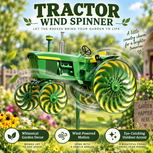 🚜Earl's Handmade Tractor Wind Spinner