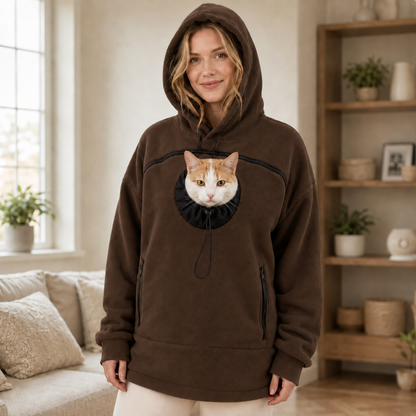 Paws in Awe Hands-Free Pet Carrier Hoodie – Cozy Front Pouch for Cats & Small Dogs at Home & Everyday Outings