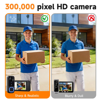 1080P Wireless Doorbell Camera with 4.3in Monitor No WiFi