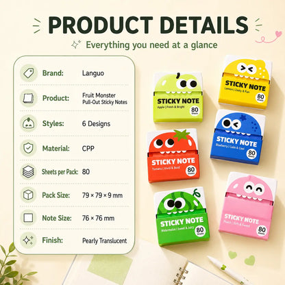 ✨📖Transparent Pull-Out Sticky Notes (12 Boxes, 960 Sheets Total)