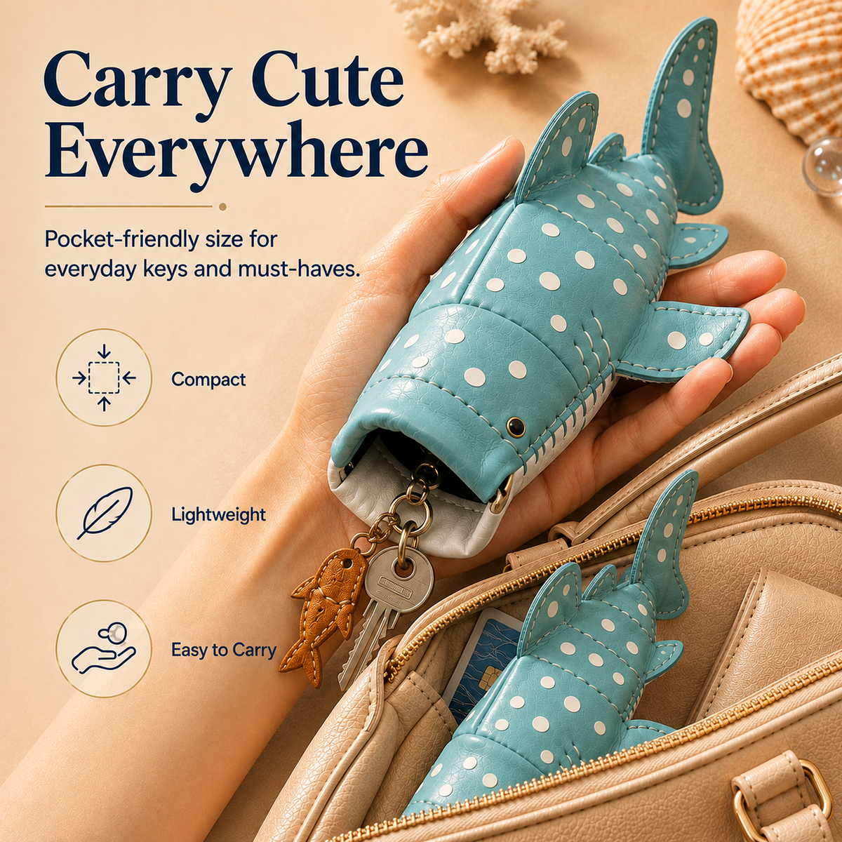 WHALE SHARK KEY POUCH / CARD HOLDER