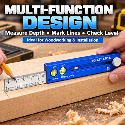 📏Multifunction Measuring Gauge & Level — ✨Measure, Align & Mark with Precision