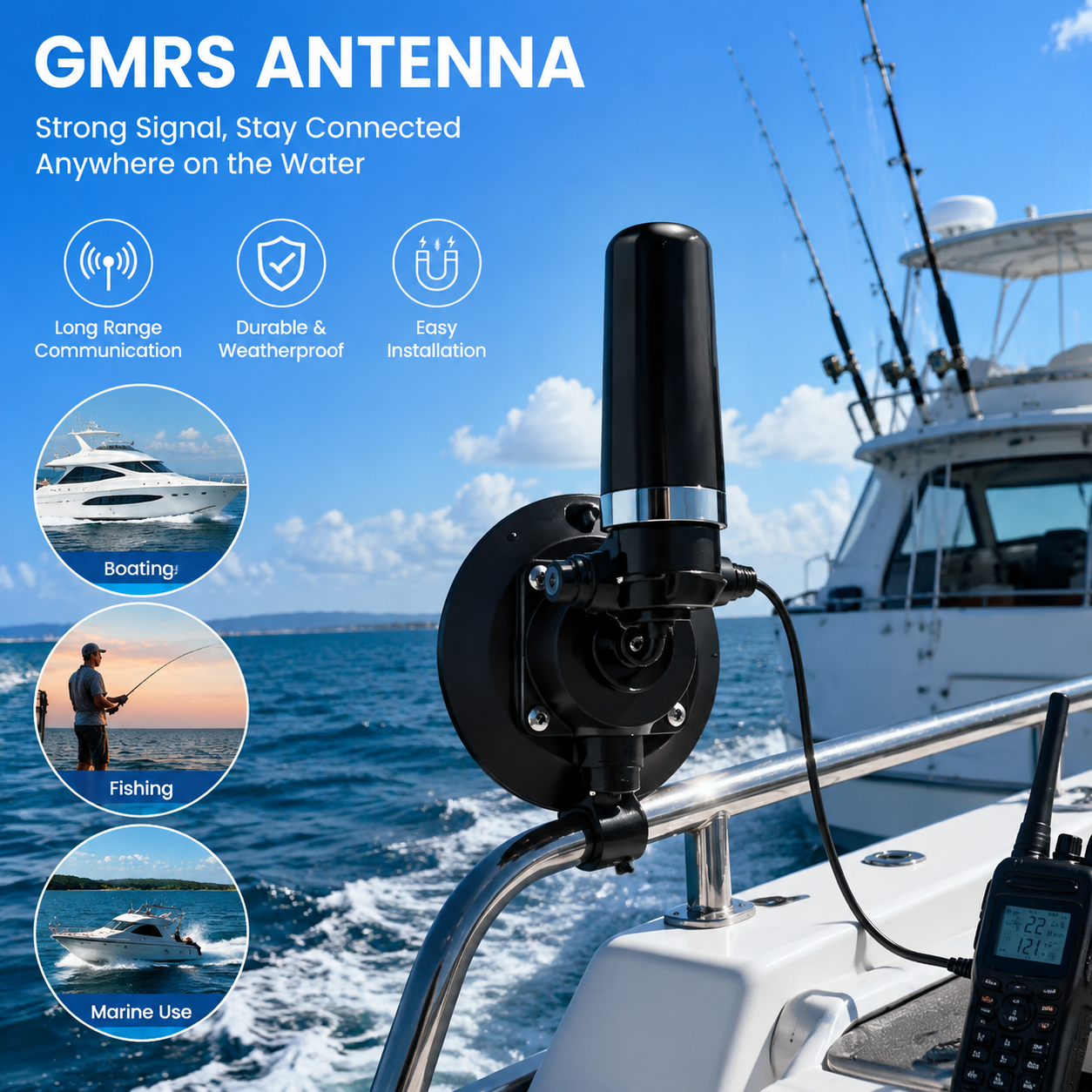 Off-Road GMRS Antenna Mount – Heavy-Duty Vehicle Antenna Bracket for Trucks, SUVs & Outdoor Adventures