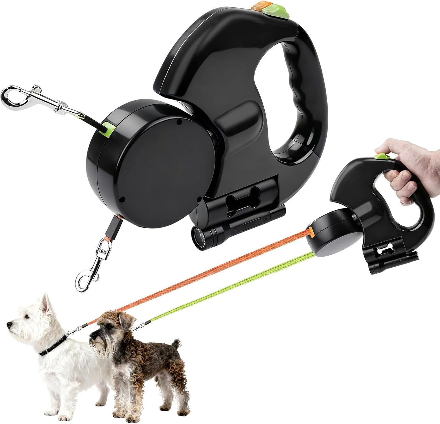 360° Anti-Tangle Dual Dog Retractable Leash