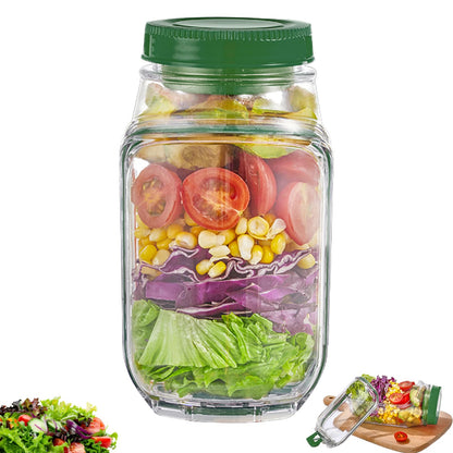 Salad Pod – Leakproof Mason Jar Style Salad Container with Side Hatch Bowl Design