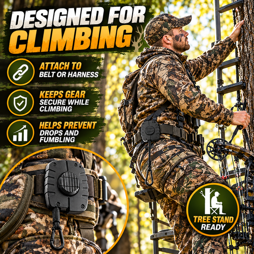 Treestand Gear Hoist - Retractable Bow & Gear Hoist for Hunting，Bow Rope with Crank Handle for Easy Rope Rewinding