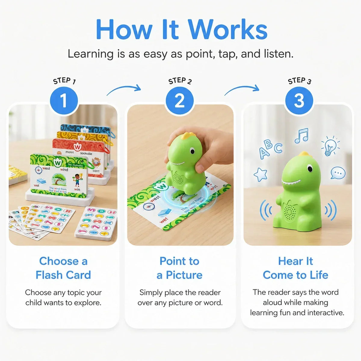 🦖Talking Dinosaur Flash Cards | Screen-Free Word Learning for Toddlers