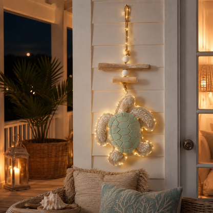 Glowing Coastal Sea Turtle Wall Art