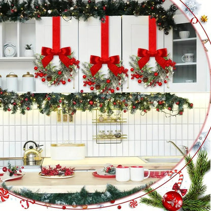 Christmas Mini Artificial Cabinet Wreaths — Maximum Holiday Magic