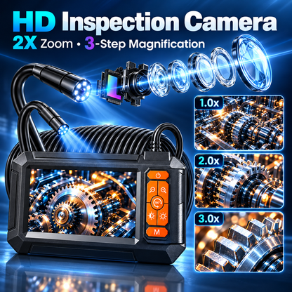 Endoscope Camera with 4.3-Inch IPS Screen, 8 LED Lights, IP67 Waterproof - Diagnostic Tool for Sewer, Automotive, and Home Inspections