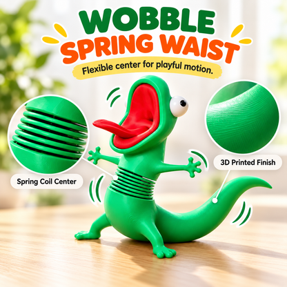 🦎Funny Shaking Lizard Fidget Toy,3DPrinted Spring Wiggly Lizard