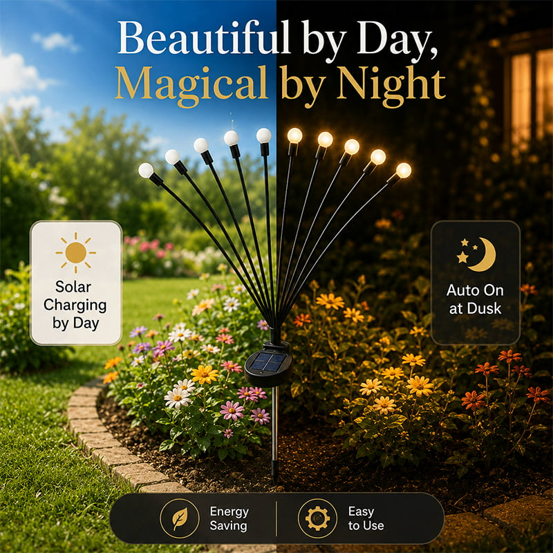 ✨☀️ Solar Bloom: Solar Firefly Garden Stake Lights 🌸