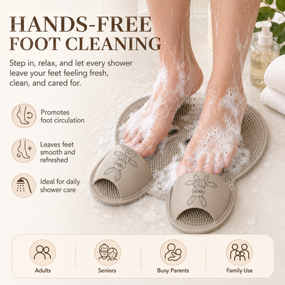 Rabbit Silicone Foot Scrubber Non-Slip Pad for Bath