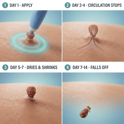 Double-Headed Wart Removing Pen Set: Auto Skin Tag Remover and Painless Mole Wart Removal Kit - Skin Care Beauty Tool