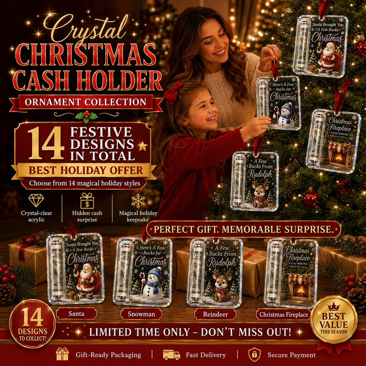 🔥LAST DAY 50% OFF - 🎄Christmas Cash Holder Ornament – Make Cash Feel Like a Real Christmas Gift💵