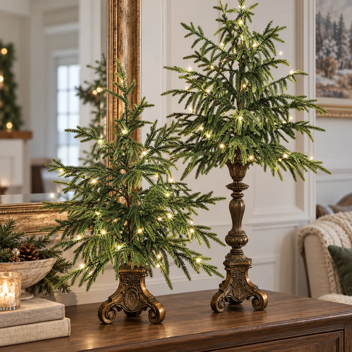 🎄Vintage Lighted Norfolk Pine Trees