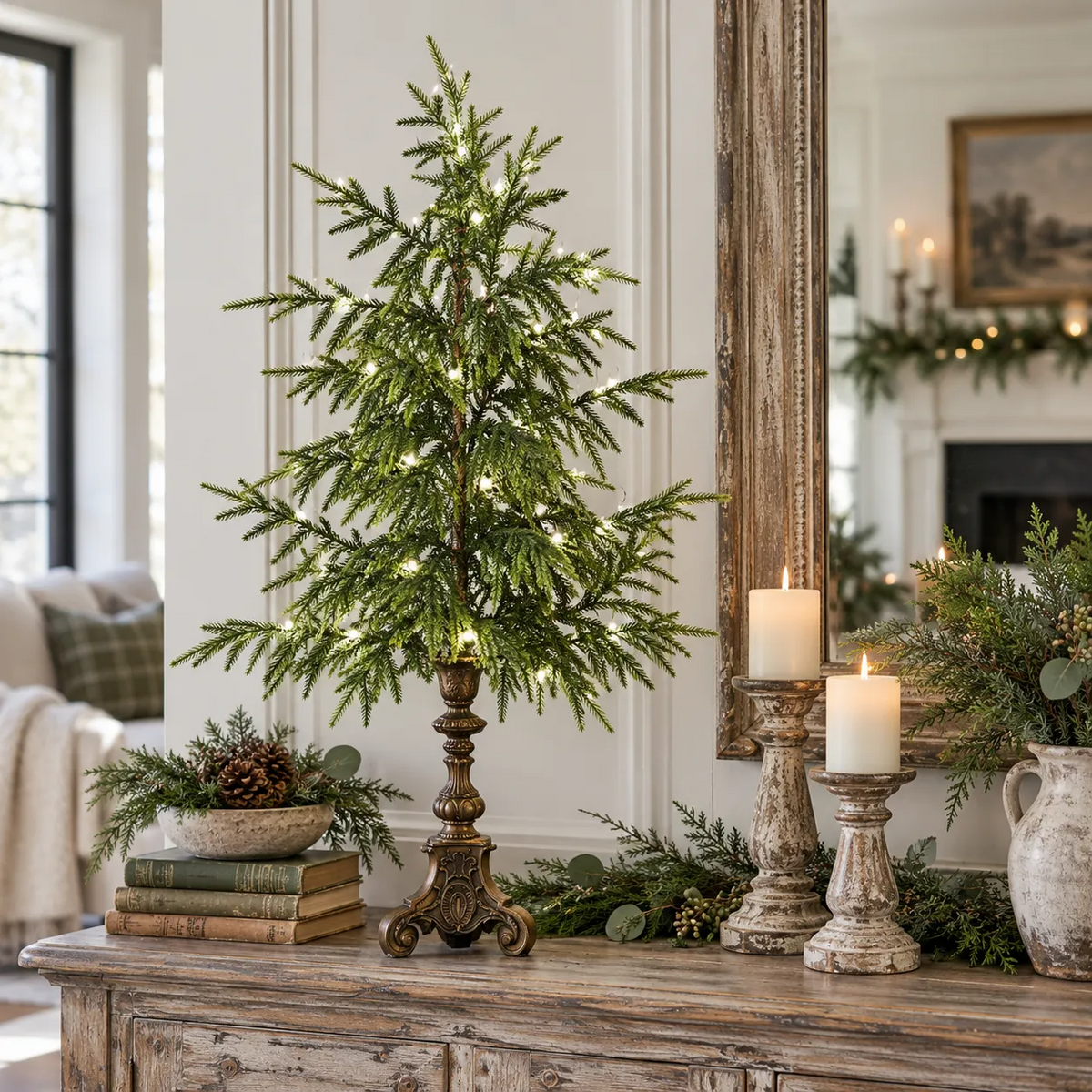 🎄Vintage Lighted Norfolk Pine Trees