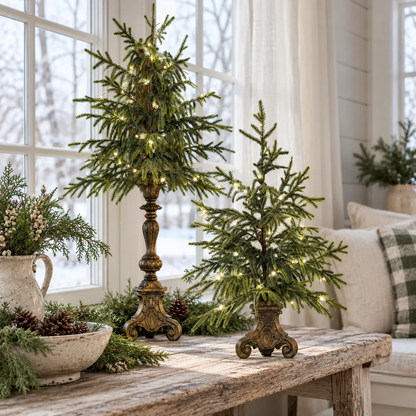 🎄Vintage Lighted Norfolk Pine Trees