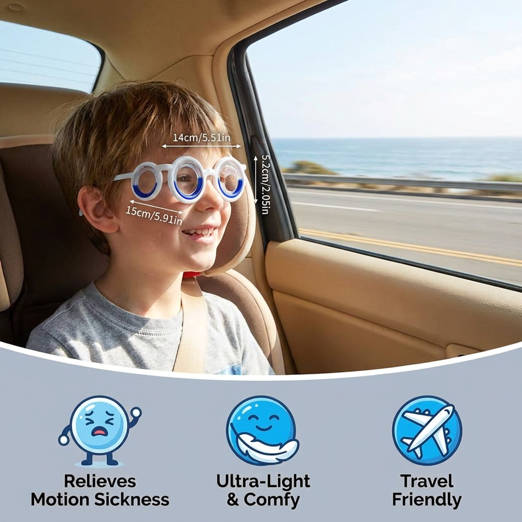 Anti-Motion Sickness Glasses – Ultra-Light Relief for Travel Nausea