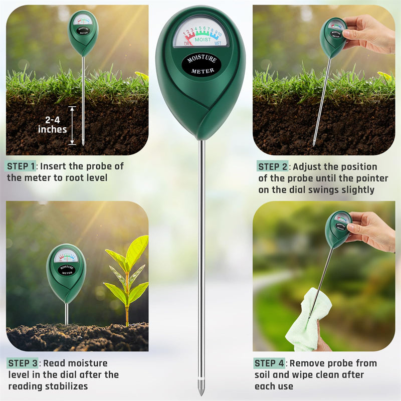 💧 Soil Moisture Meter for Indoor & Outdoor Plants – No Batteries 🌱